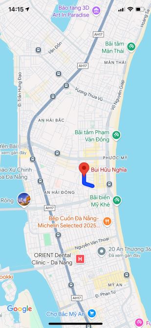 BÁN ĐẤT MẶT TIỀN BÙI HỮU NGHĨA – PHƯỚC MỸ – SƠN TRÀ - GIÁ 8 TỶ 500 TL