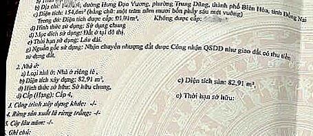 BÁN NHÀ TRUNG DŨNG, SỔ HỒNG RIÊNG 155m2 THỔ CƯ, 2 MẶT ĐƯỜNG OTO GẦN CÔNG VIÊN BIÊN HÙNG