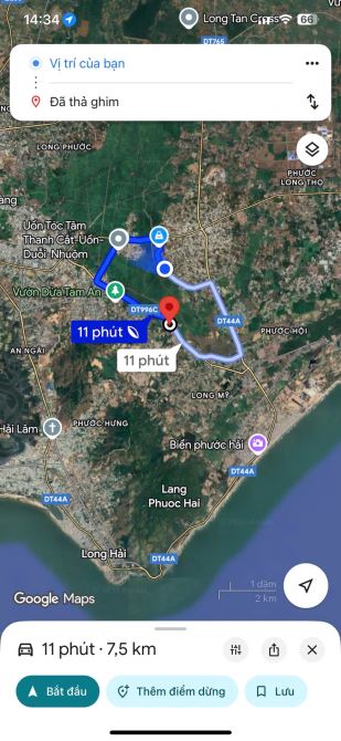 PHƯỚC HẢI ĐẤT ĐỎ BRVT  ĐẤT Ở ĐÔ THỊ  MẶT TIỀN 44B lại còn 2 mặt tiền ,    Dt 1265 m  25x52 - 1