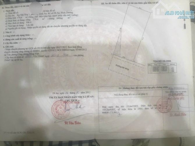 Đất gần làng đại học quốc gia, phường Bình An, TP Dĩ An. 6,38 tỷ - 4