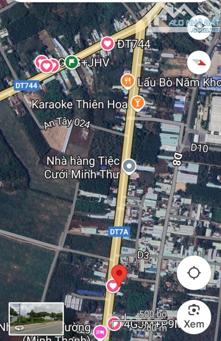 BÁN ĐẤT MT HÙNG VƯƠNG- 7A, P. AN TÂY, TP. BẾN CÁT, DT: 15x84, TC300M2, SHR, GIÁ 9,750 TỶ - 1