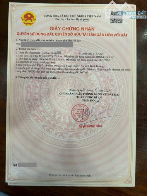 Đất đẹp 118m ngang 4.8m đường thông gần BigC Go 500m p. Đông Hòa - 1
