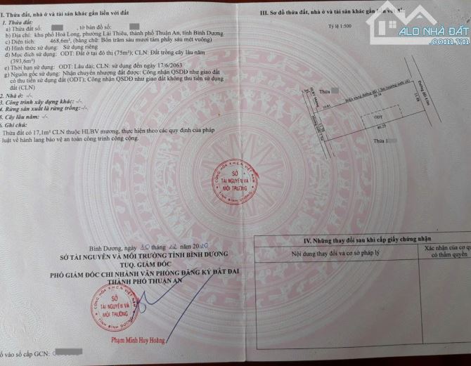 Bán đất (rẻ) 11.9x40m, hẻm Lái Thiêu 96 p. Lái Thiêu gần sông sài gòn - 1