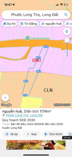 Chủ gửi bán lô đất 1.168m2 sẵn 200m2 tc đất mặt tiền đường Nguyễn Huệ xã Phước Long Thọ - 4