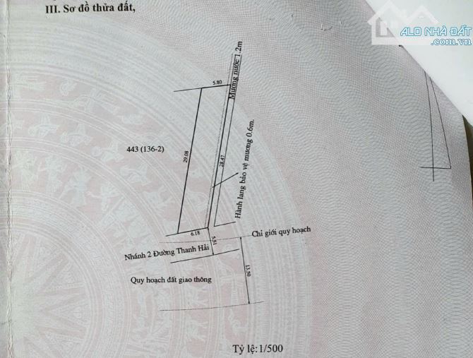 BÁN ĐẤT 163,6M2 MẶT TIỀN ĐƯỜNG THANH HẢI, PHƯỜNG THỦY XUÂN, TP. HUẾ, CHỈ 23 TRIỆU/M2 - 6
