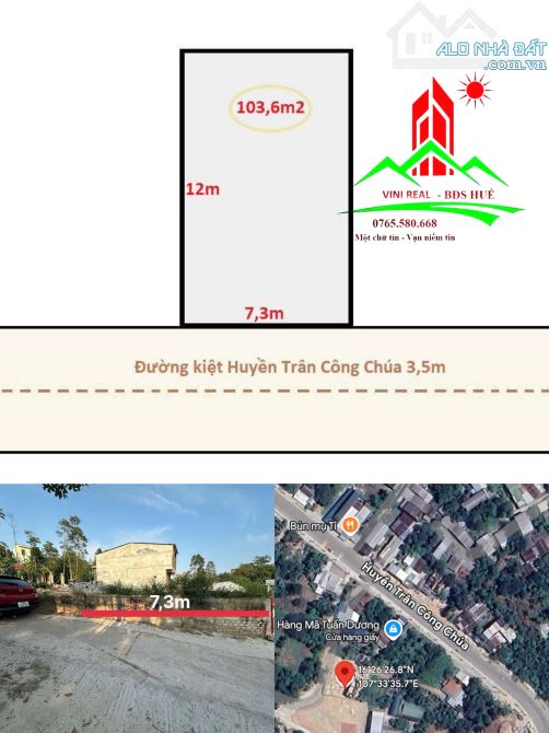 🔥 Lô đất ngang 7,3m ngay sau lưng đường Huyền Trân Công Chúa   🔥