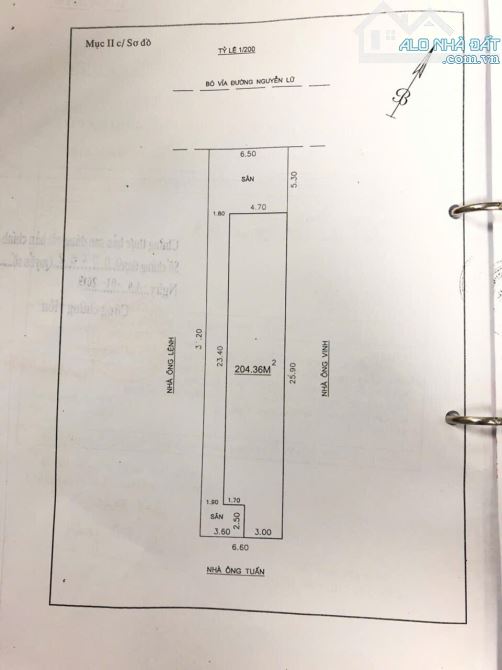 Bán lô đất mặt tiền đường nguyễn thị định LG 20m dt 204m2 ngang 6,5m giá 130tr/m2