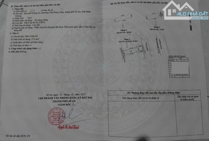 Bán nhà 1T2L 4x18m hoàn công, mặt tiền đường số 4 p.Tân Đông Hiệp, kế chung cư Bcon - 1