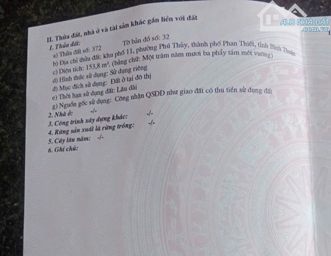Bán lô 154m2 nội bộ châu văn liêm phú thủy, phan thiết chỉ 3ty4 - 1