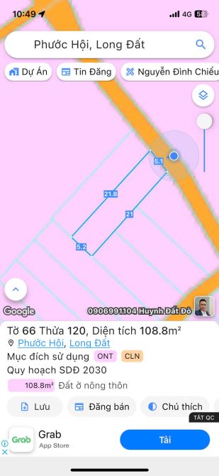 Chủ gửi bán lô đất sát đường ven biển Phước Hội - Long Đất,BRVT - giá chỉ 800tr - 3