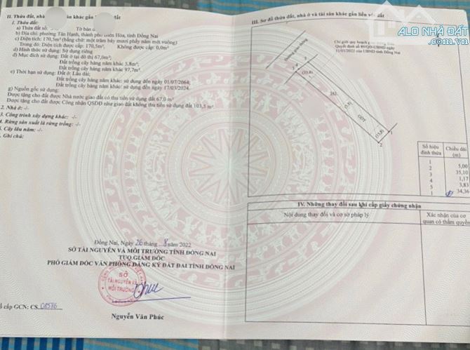 Đất gần ngã ba Cây Keo, phường Tân Hạnh, TP Biên Hòa. 3 tỷ - 4