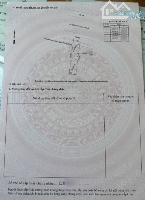 Đất mặt tiền kinh doanh gần ngã ba Cây Điệp, phường Dĩ An, TP Dĩ An. 7,2 tỷ - 6