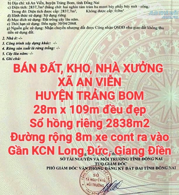 BÁN ĐẤT, KHO, NHÀ XƯỞNG XÃ AN VIỄN, SỔ HỒNG RIÊNG, ĐƯỜNG RỘNG 8m GẦN KCN GIANG ĐIỀN - 11