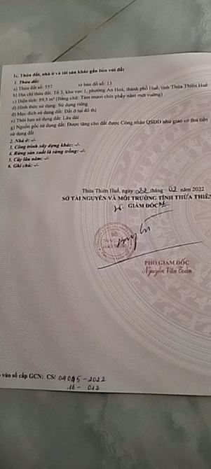 🏡 BÁN ĐẤT GIÁ RẺ – TRUNG TÂM PHƯỜNG AN HOÀ, TP HUẾ 🏡 💰 GIÁ :1  TỶ