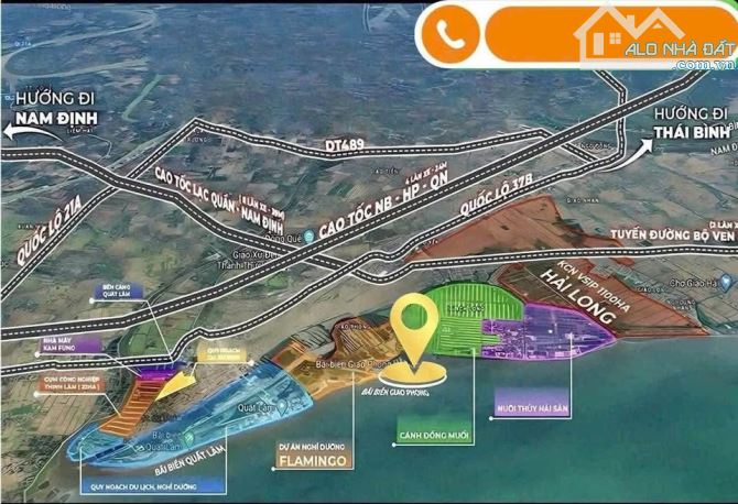 Bán đất thị trấn Quất Lâm 88m2 MT5.6m giá 1.1 tỷ, ô tô kinh doanh gần bãi tắm Quất Lâm