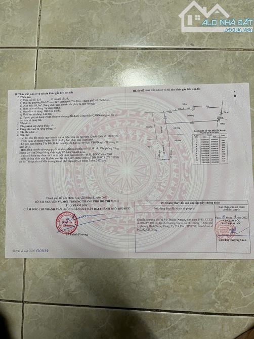 Cần bán 90 m2 đất thổ cư phường Bình Trưng Tây, quận 2