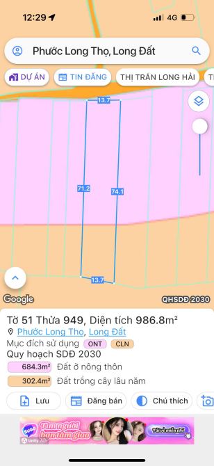 BÁN ĐẤT XÃ ĐẤT ĐỎ - TP HỒ CHÍ MINH; KHU TOÀN NHÀ VƯỜN BIỆT THỰ DT 1000M2 CÓ SẴN 200M2 THCƯ - 4