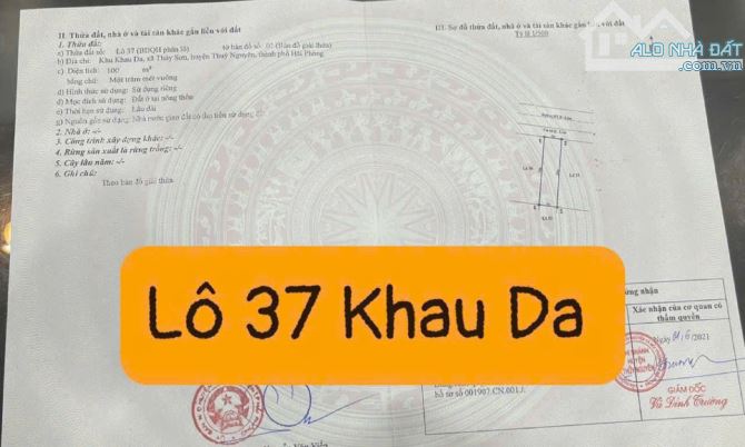 Chị chủ xinh đẹp gửi bán lô Khau Da - Thuỷ Sơn - Thuỷ Nguyên - Hải Phòng