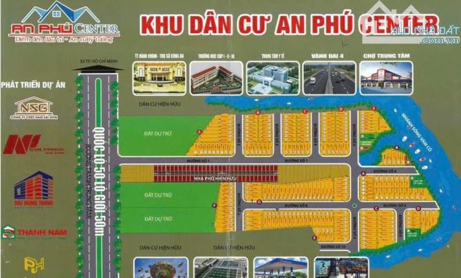 Bán gấp 2 lô đất KDC An Phú-ngay thị trấn Cần Đước -Long An - 899triệu/ 104m2 đường 10m - 4