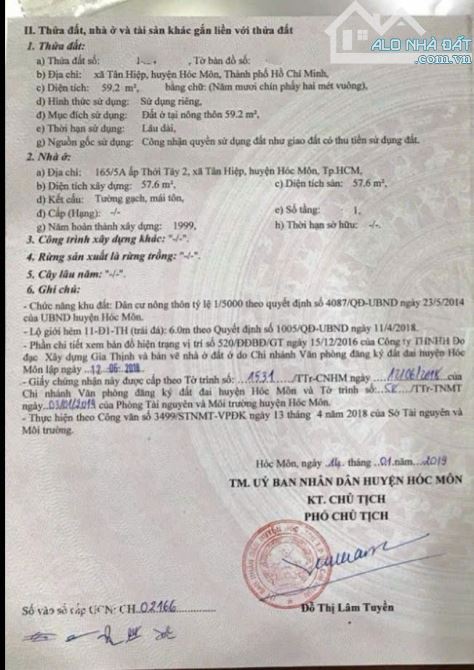 cần bán căn nhà 1 trệt 1 gác đúc còn mới 59m2 ở Tân Hiệp - Hóc Môn giá 725 triệu. - 6