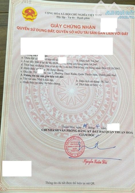 Bán dãy trọ 5 phòng Kiệt đường Đồng Khởi, gần KQH Bàu Vá, P. Thuỷ Xuân, TP Huế, chỉ 2,25Tỷ - 8