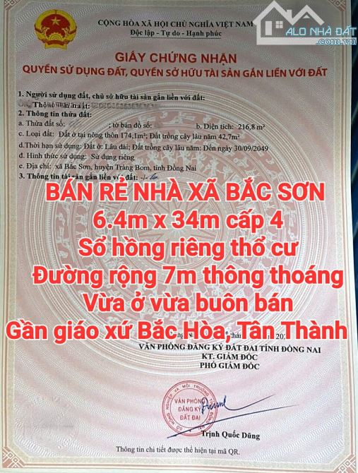 BÁN RẺ NHÀ ĐẤT XÃ BẮC SƠN, SỔ HỒNG THỔ CƯ ĐƯỜNG RỘNG 7m BUÔN BÁN GẦN GX BẮC HÒA (NP575) - 8