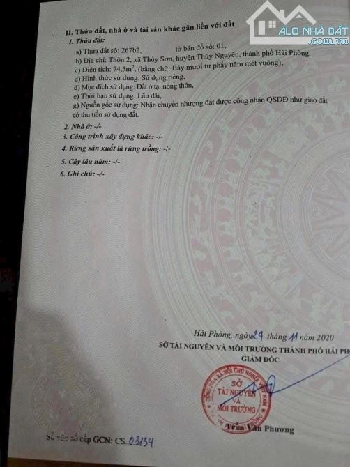 Chủ gửi bán 74m2 đất thôn 2 Thủy Sơn . Ngay cạnh Khau Da . Đường thông rộng ,oto thoải mái
