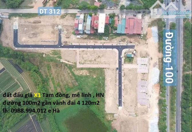 bán gấp đất kinh doanh đường 100 mét Khu đấu giá Tam đồng, Mê Linh, Hà Nội. - 2