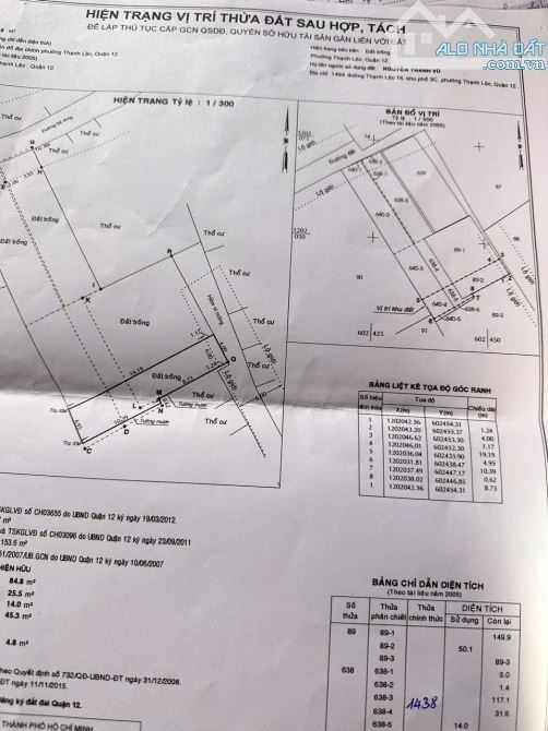 Đất thạnh lộc 15, sử dung 100m2, giá 3,85 tỷ - 2