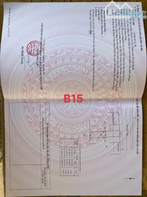 Bán đất mặt tiền thị trấn Củ Chi- SHR - DT 200m full thổ - Giá 2,4tỷ - 5