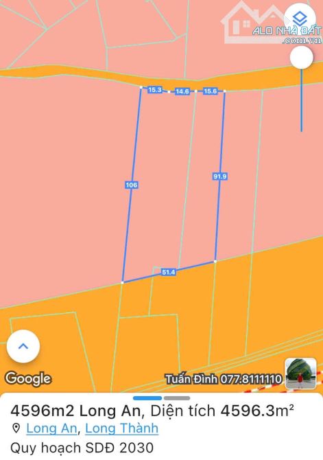 Bán lô đất 4 sào 6 mặt tiền 25c trục T1 vào sân bay giá mềm