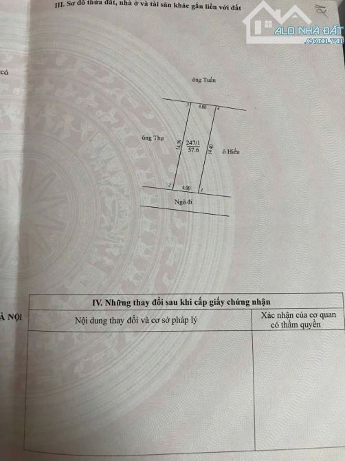 Chủ gửi em bán nhanh lô đât ngõ thông, nông, diện tích 57.6m2 tại Kim Chung, giá 5.2 tỷ