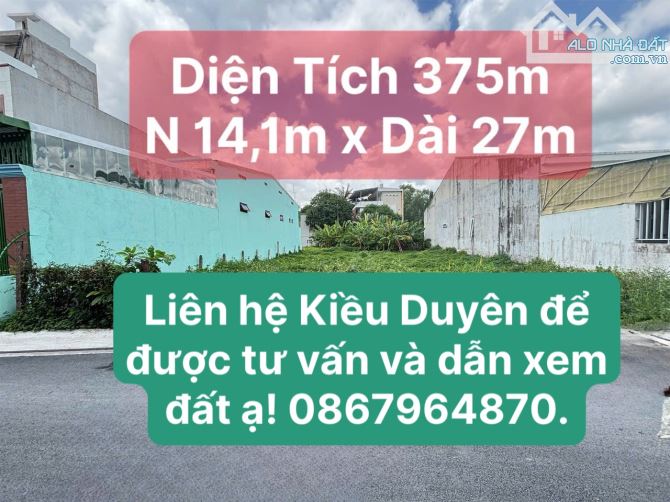 BÁN ĐẤT VƯỜN LÀI Q12 -375m2 ( 14,1 x 27)  CHỈ 20,6TỶ