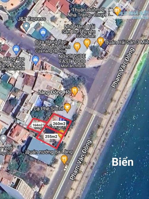 Lô đất mặt tiền đường biển Phạm Văn Đồng, Nha Trang.Đất view trực diện biển,phù hợp xay KS