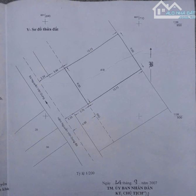 Bán LÔ ĐẤT hẻm nhựa 8m đẹp nhất Gò Vấp - Nguyễn Văn Dung - P6, DT: 9 x 17, Gía: 15.6 tỷ Tl - 1