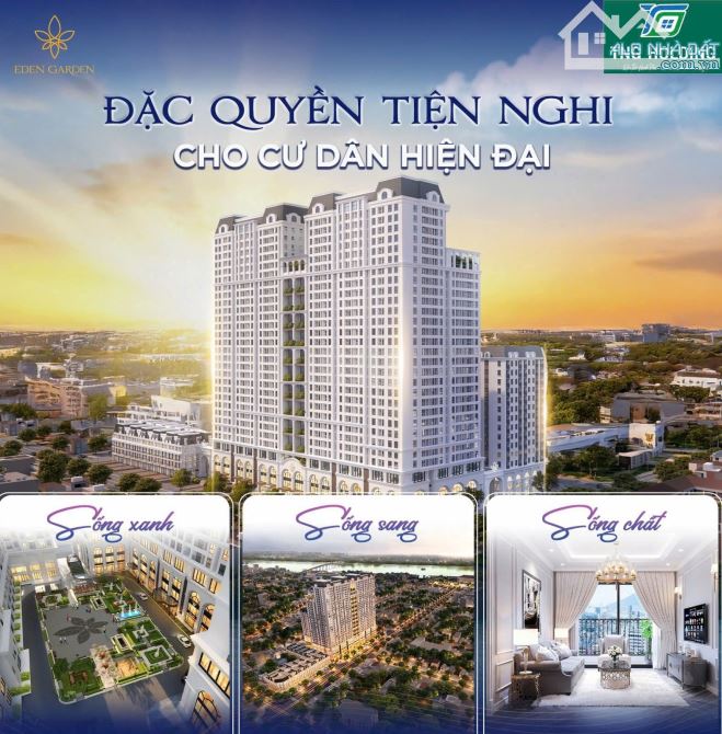 Bán căn 2PN chung cư Eden Garden tầng 24 R07 DT 75m2 Bàn giao full nội thất - 1