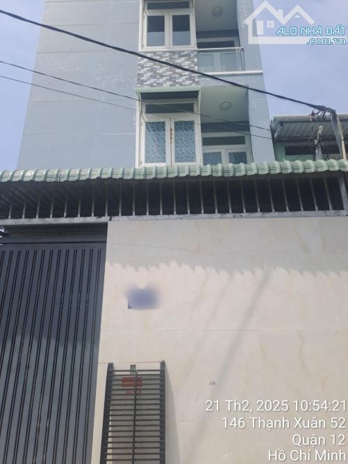 Bán Nhà 4 tầng đường THẠNH XUÂN 52, phường THẠNH XUÂN, Q12, dt 74m²(5,4x14). Hẻm 5m - 1