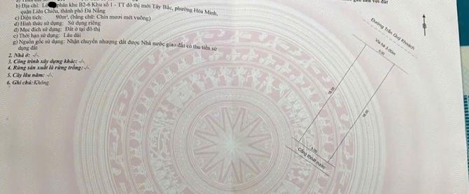 💎Cần bán lô đất MT đường Trần Quý Khoách, P Hòa Minh, Quận Liên Chiểu, Đà Nẵng. - 1