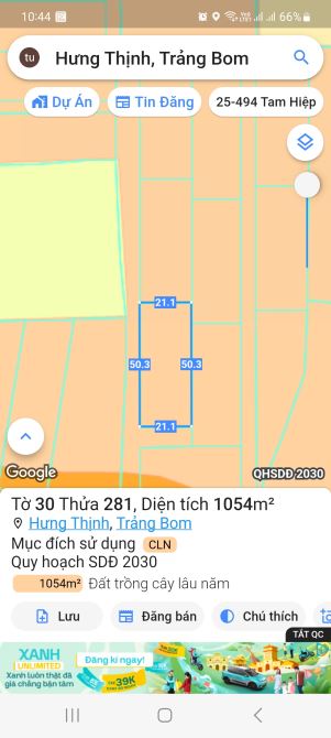 Bán  1000m2 hưng thịnh trảng bom sổ riêng - 2
