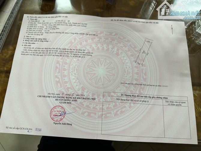 Bán đất Kính Nỗ UY Nỗ Đông Anh 98M - 3