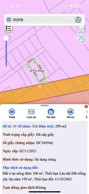 ✨ HÀNG HIẾM CÒN SÓT LẠI, 299M2 có 100M2 THỔ CƯ (Ngang 10M x Dài 30M) Sổ Vuông Đẹp - 2,1 TỶ - 3