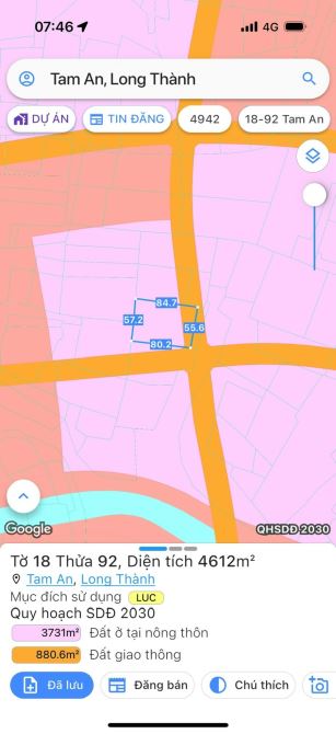 Bán hơn 4 sào 6 đất lúa tam an giá mềm cho nhà đầu tư