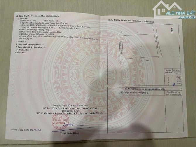 Bán 1 sào bàu cạn có hai mặt tiền giá mềm - 1