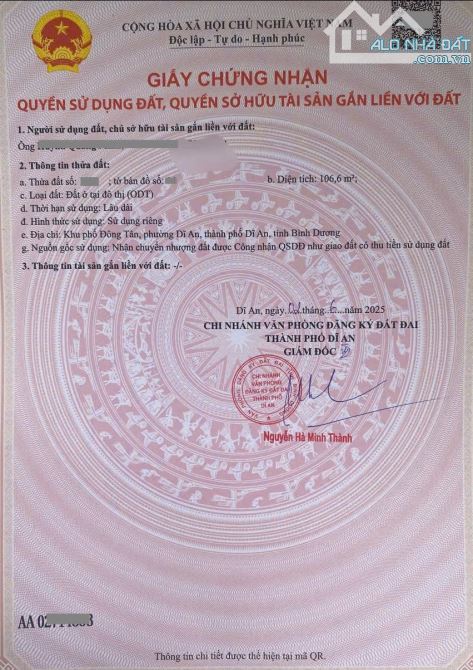 Bán nhà 1T2L 6.6x16m, hẻm Nguyễn Du p. Dĩ An gần trường cấp 1,2,3 Dĩ An - 2