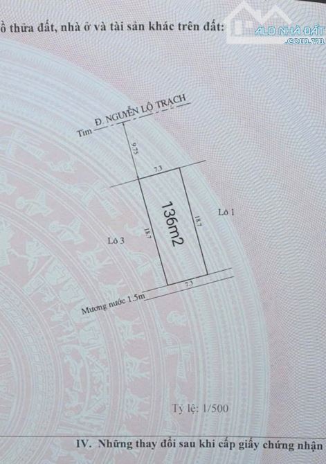 7.3mx18.7m mặt tiền nguyễn lộ trạch gần chợ cống mới . Chỉ 7,9 tỷ - 3