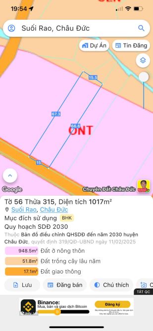 Đất Suối Rao - Phủ Hồng - Khu Dân Cư - Vị Trí Đẹp Thích Hợp Làm Nhà Vườn
