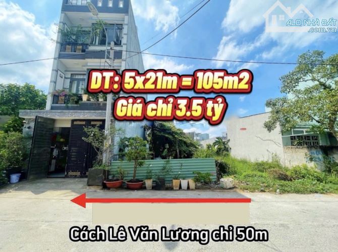 Chủ kẹt, bán đất sát MT Lê Văn Lương, 105m2, hẻm 1 sẹc, giá 3.5 tỷ