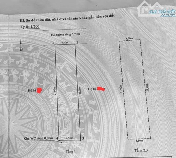 Nhà 3 tầng mặt đường Hai Bà Trưng (Cát Dài); Lê Chân; Hải Phòng sẵn dòng tiền cho thuê