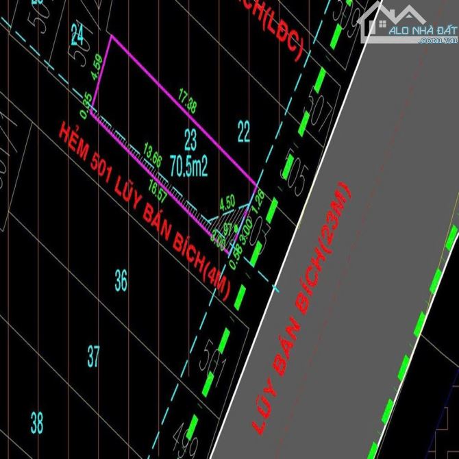 CĂN GÓC 2 MT LŨY BÁN BÍCH - 5X17.38M - 83M2 - GẦN CAO ĐẴNG CÔNG NGHỆ - GIÁ 17.X TỶ - 3