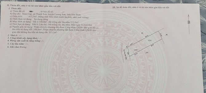 LÔ ĐẤT 410M CÁCH QLO6 TẦM 400M GIÁ NHỈNH 1 TỶ - 3
